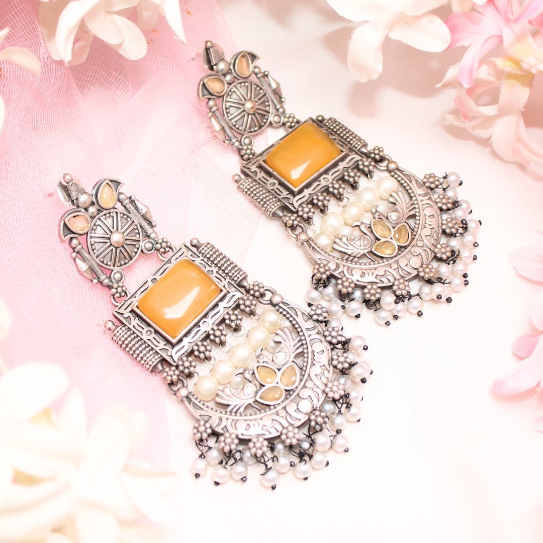 NEETI CHANDBALI JHUMKA - YELLOW