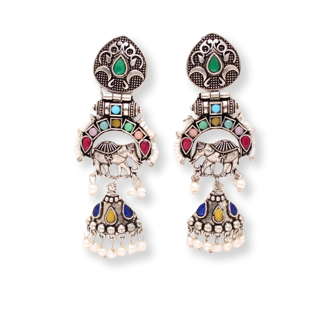 PEARL & BEADS ELEPHANT DANGLER - MULTICOLOUR