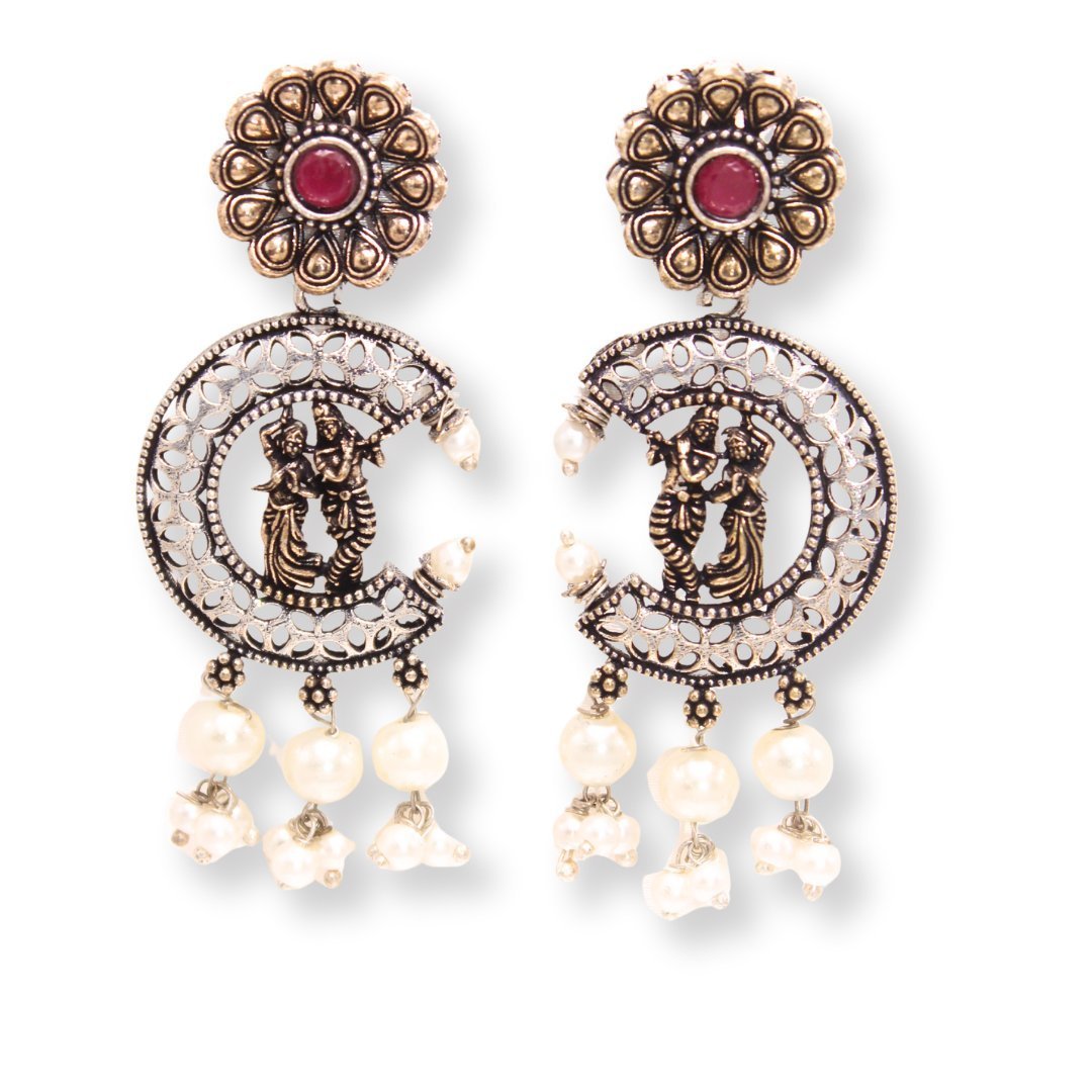 RADHA KRISHNA DUAL TONE JHUMKA-RED