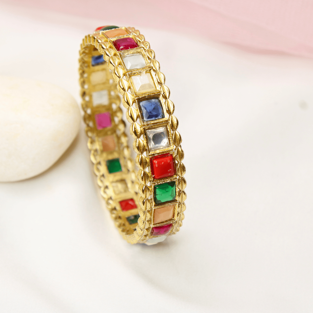 Rajwadi Square - Stone Kada Multicolour