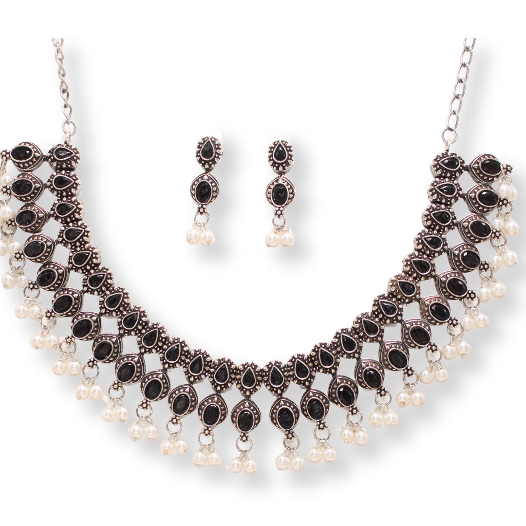 RATNA SHREE NECKLACE SET - BLACK