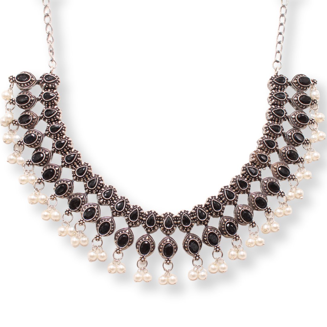 RATNA SHREE NECKLACE SET - BLACK