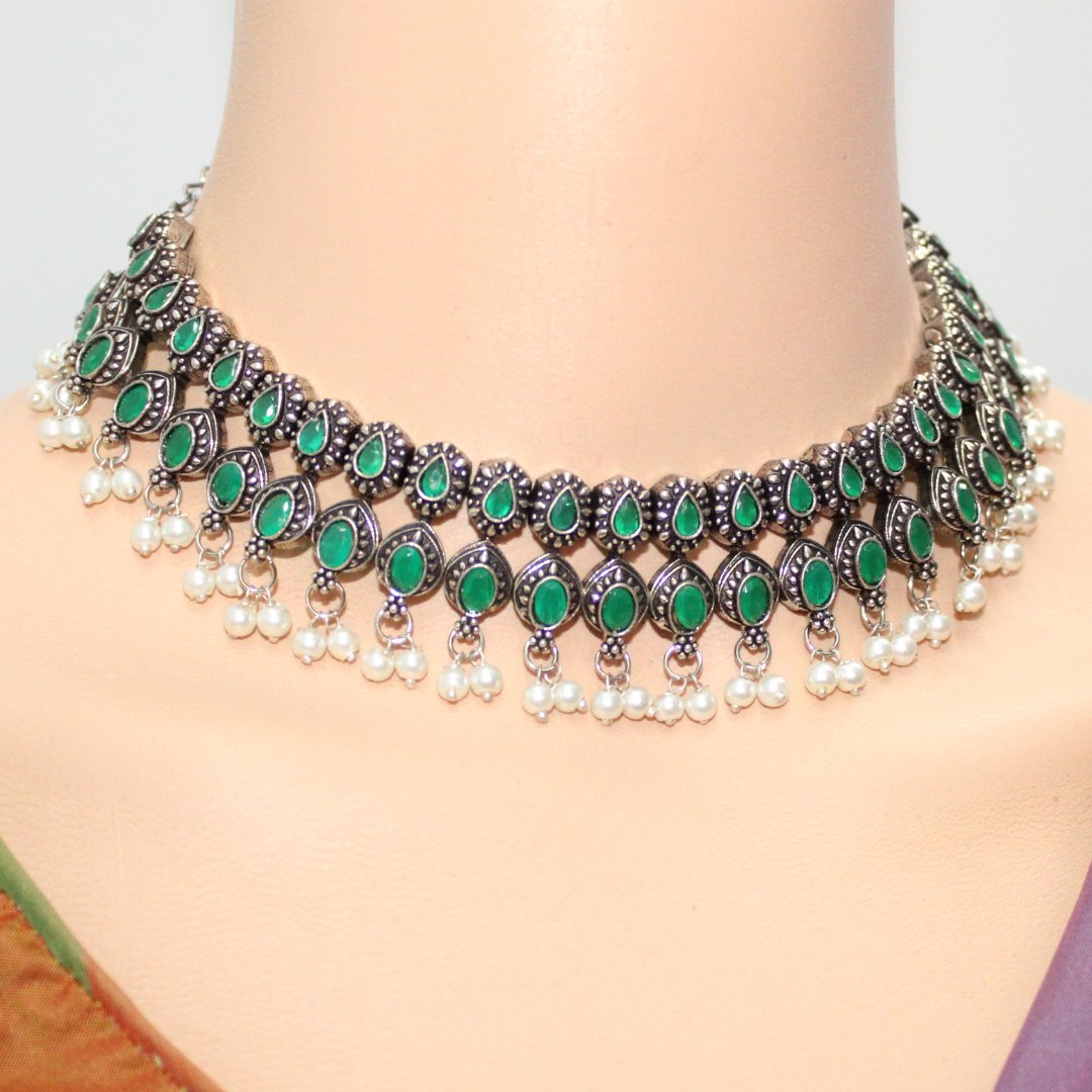 RATNA SHREE NECKLACE SET - GREEN