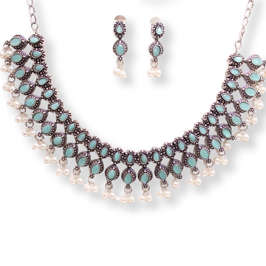 RATNA SHREE NECKLACE SET - TURQUOISE