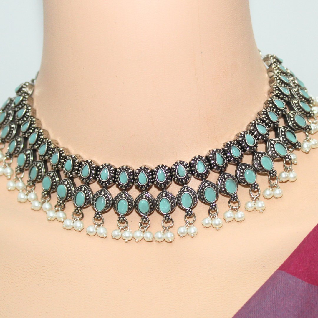 RATNA SHREE NECKLACE SET - TURQUOISE