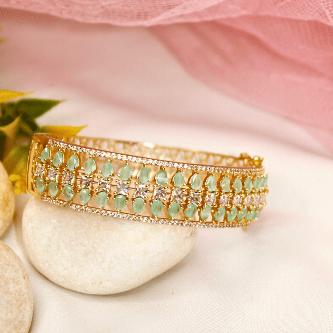 Royal Stone Teardrop Kada - MINT
