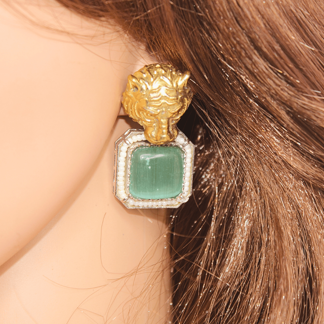 SABYASACHI INSPIRED PENDANT SET - TURQ