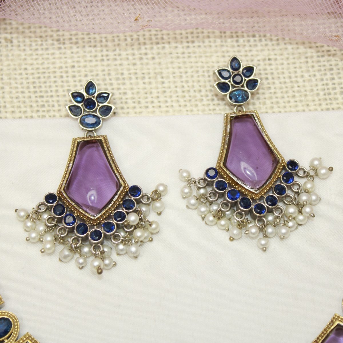 SAYA DUAL-TONE NECKLACE-PURPLE