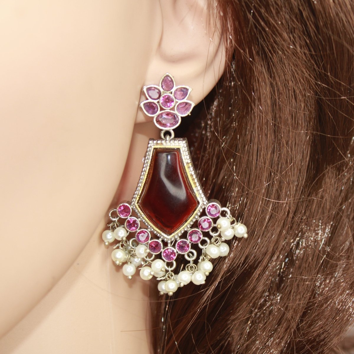 SAYA DUAL - TONE NECKLACE - RED