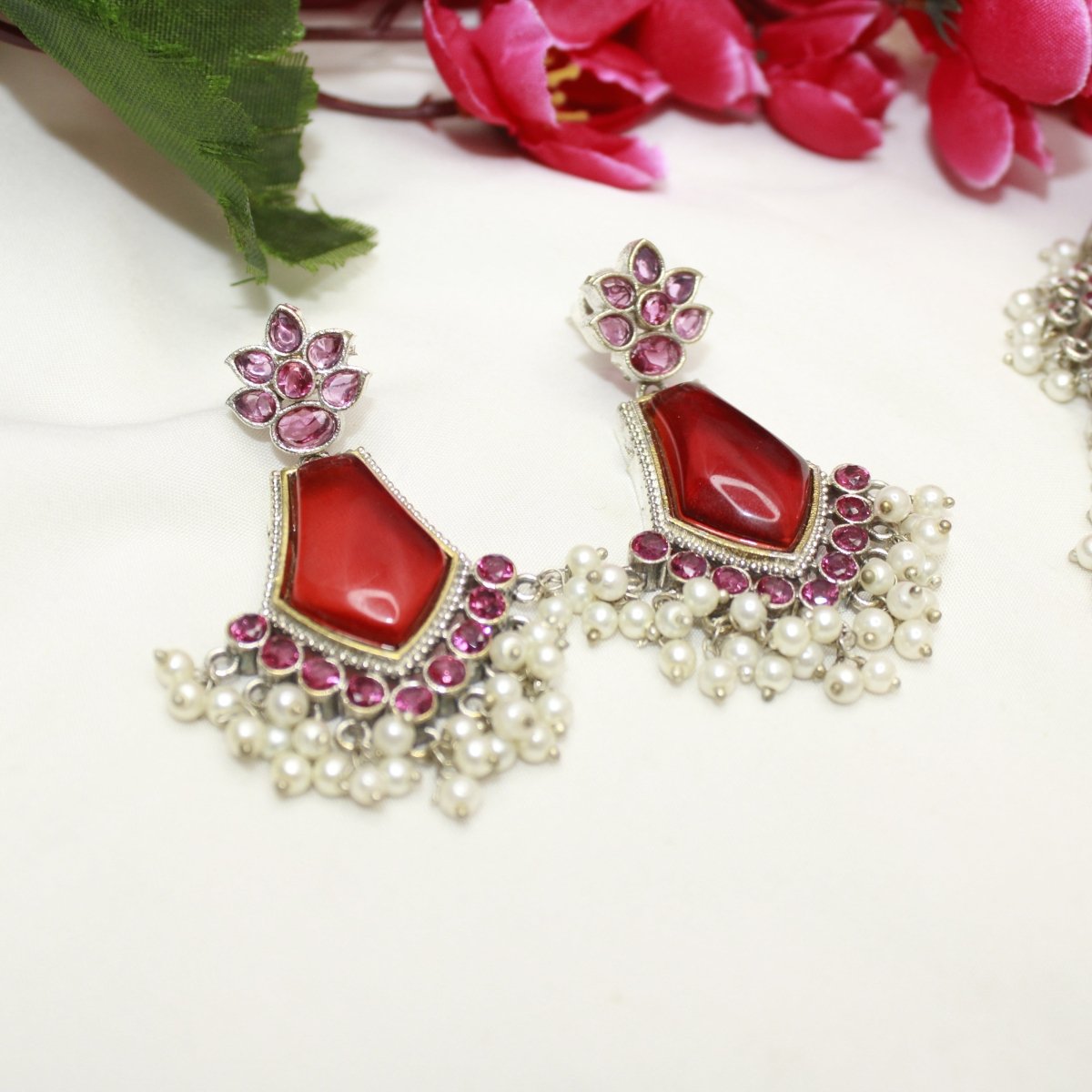 SAYA DUAL - TONE NECKLACE - RED