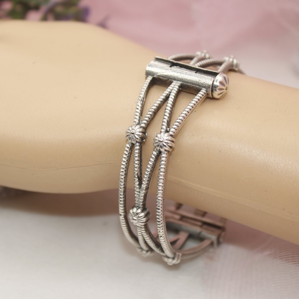 SET OF 2 - SILVER REPLICA OPENABLE BANGLE
