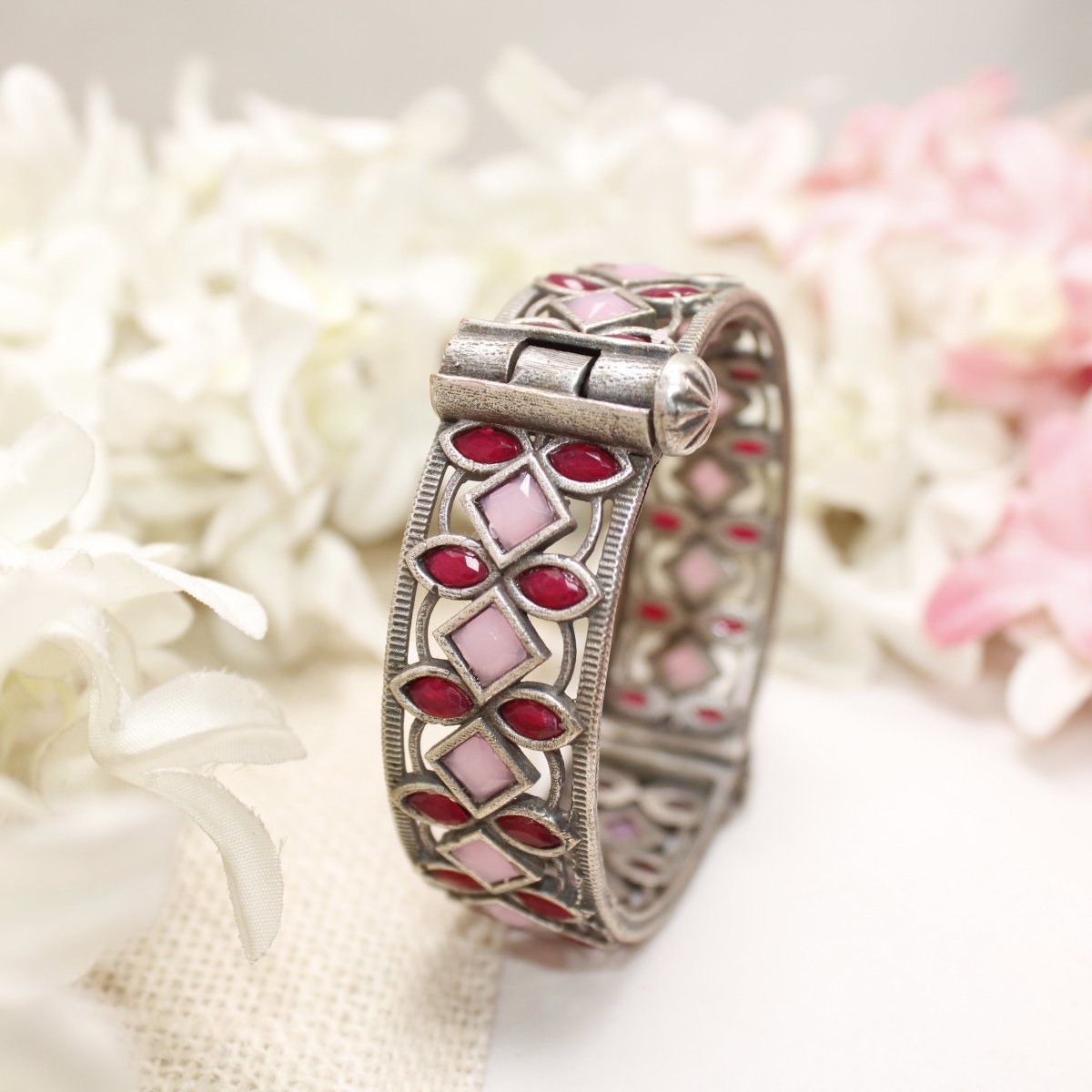 STONE CUTWORK KADA - PINK & MAROON