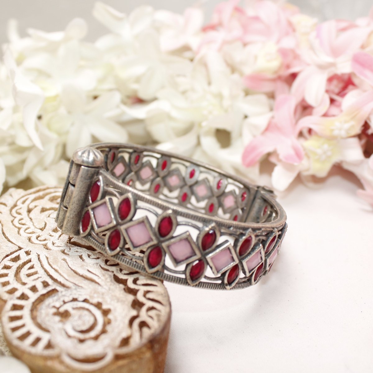 STONE CUTWORK KADA - PINK & MAROON