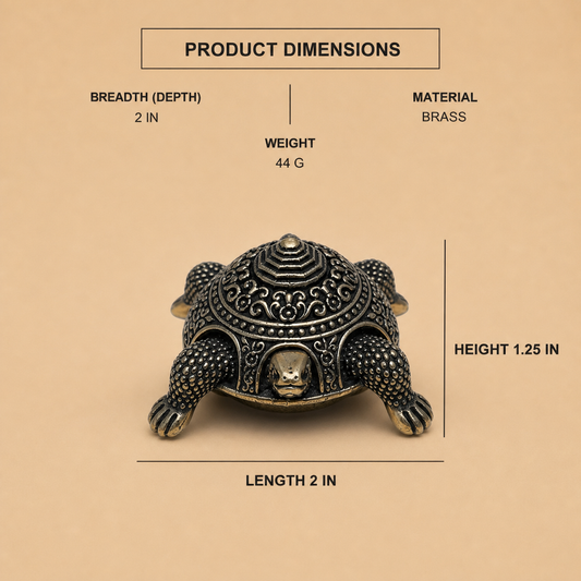 Vastu Tortoise Brass Box — product dimensions