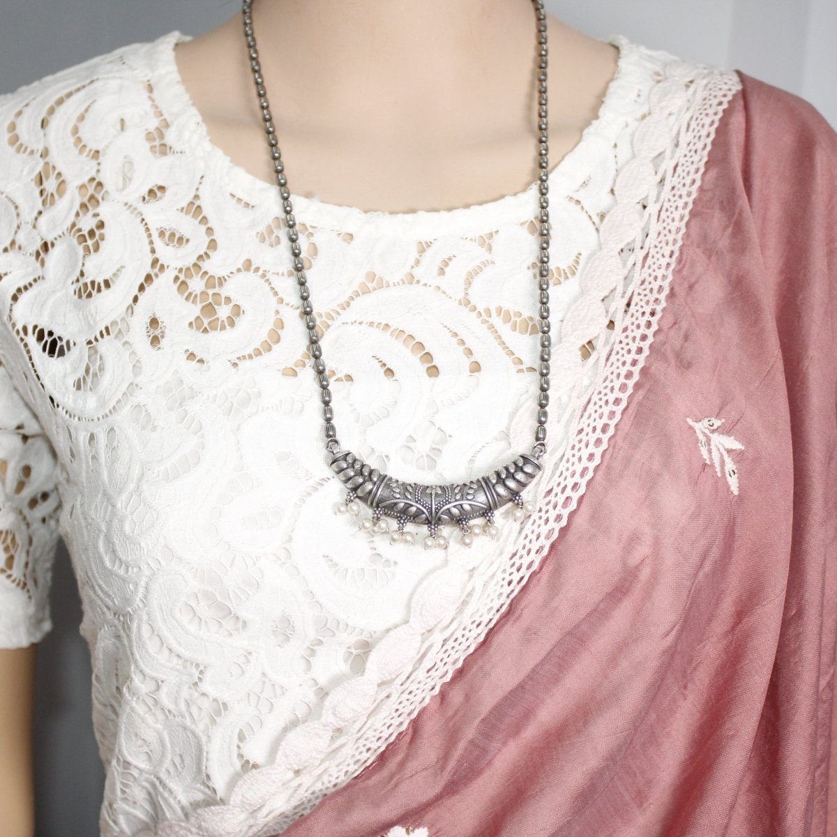 VINTAGE LOOK SILVER REPLICA THIN PENDANT
