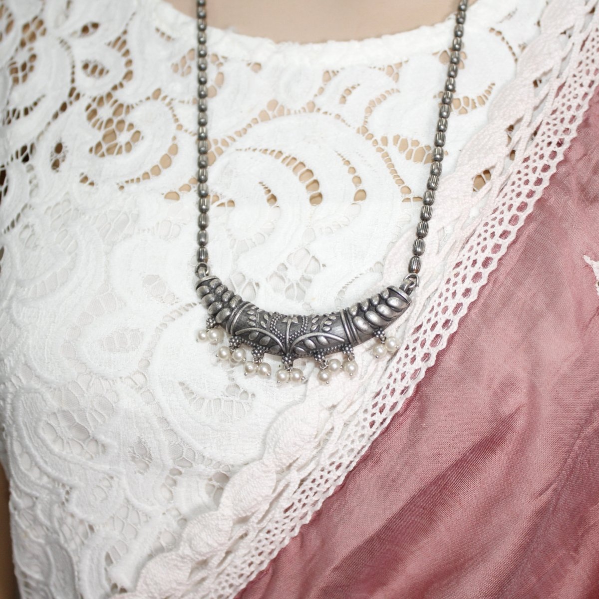 VINTAGE LOOK SILVER REPLICA THIN PENDANT
