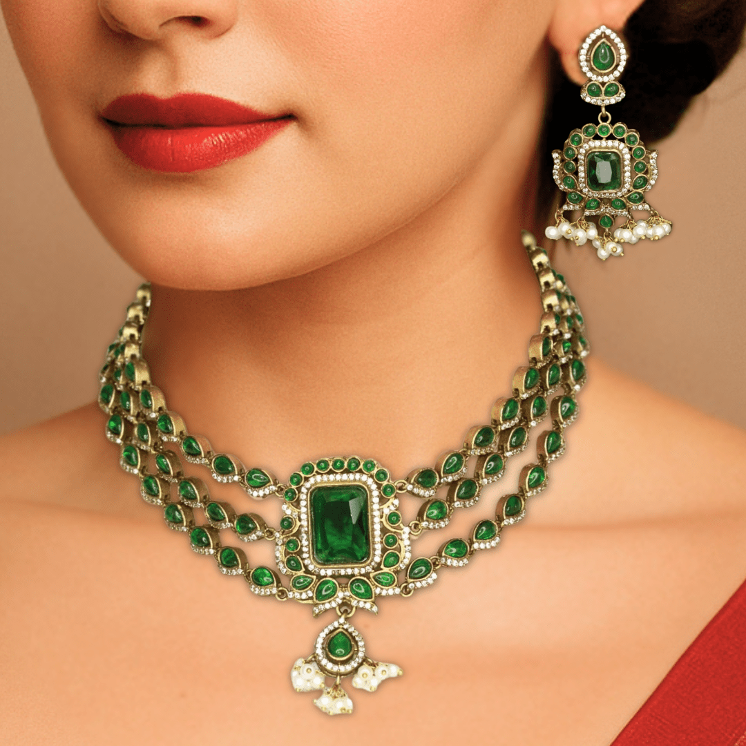 ZHALRA TEEN LADI CHOKER - GREEN