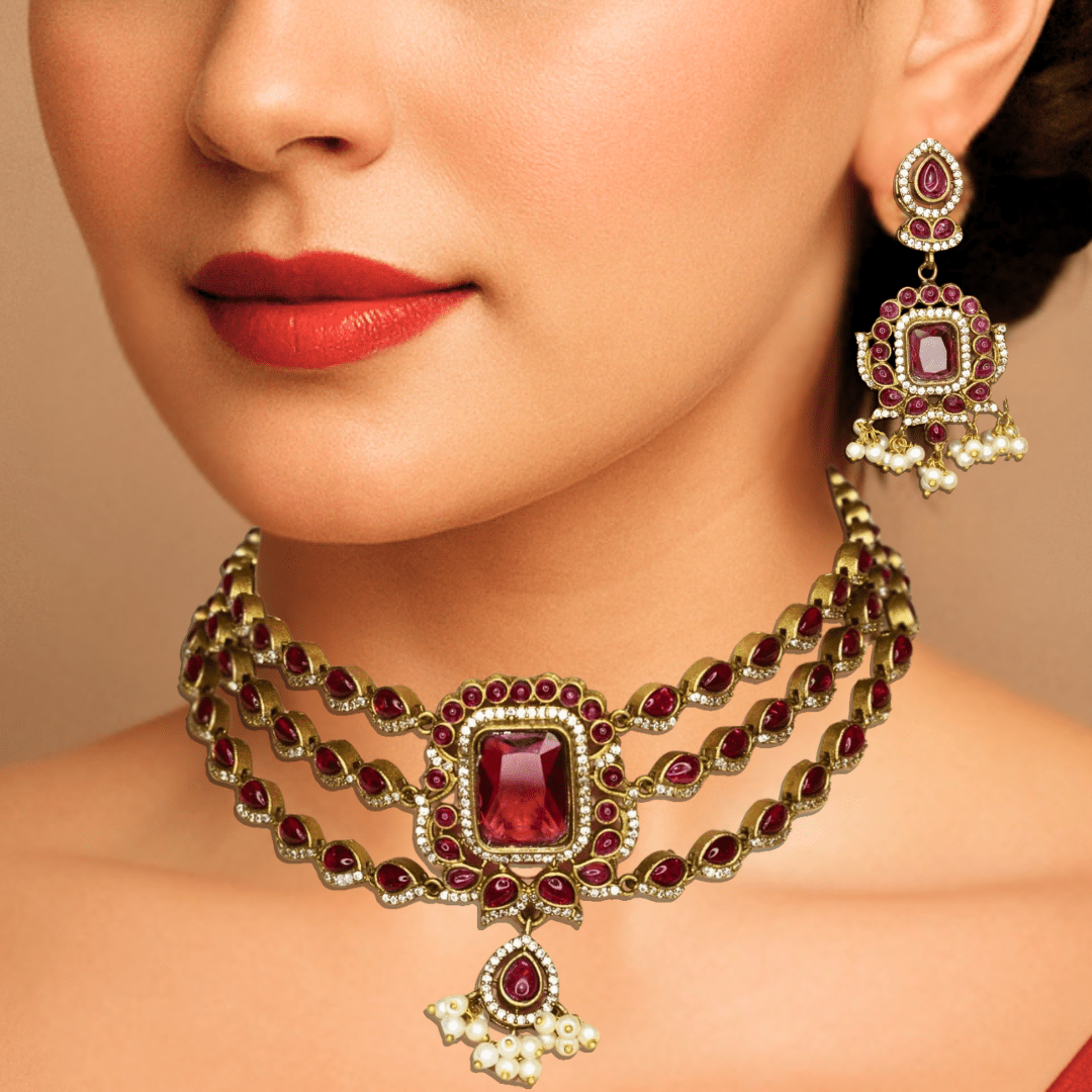 ZHALRA TEEN LADI CHOKER - RED