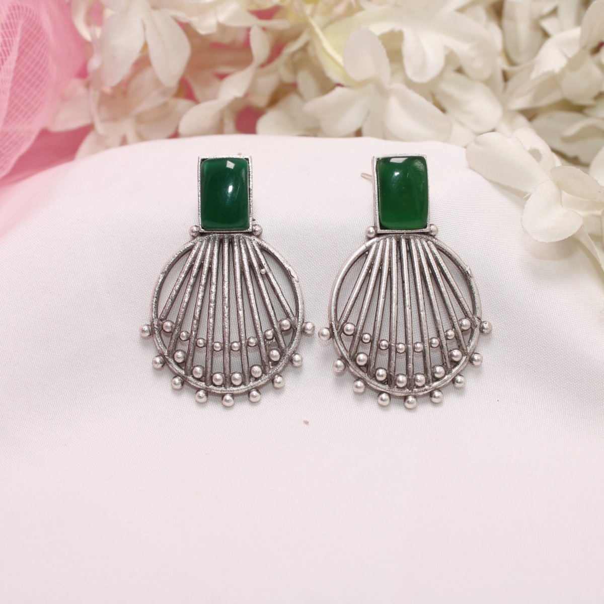 ZIVA MONALISA STONE EARRING - GREEN