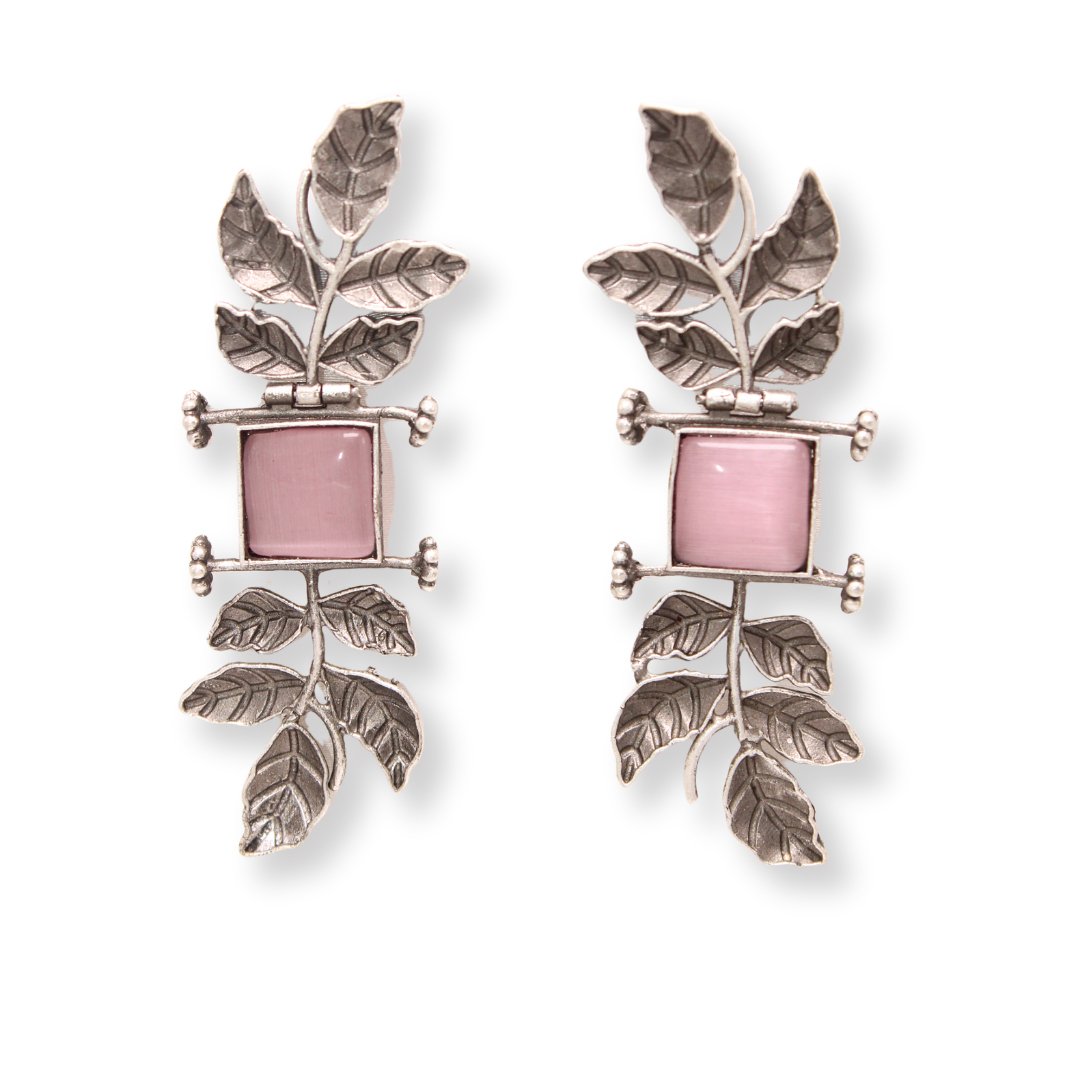 CREEPER LEAVES EARRINGS - PINK
