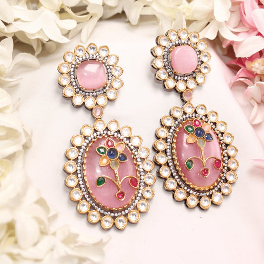 Big Stone Earring With Kundan Work featured in Navraee jewellery styling guide