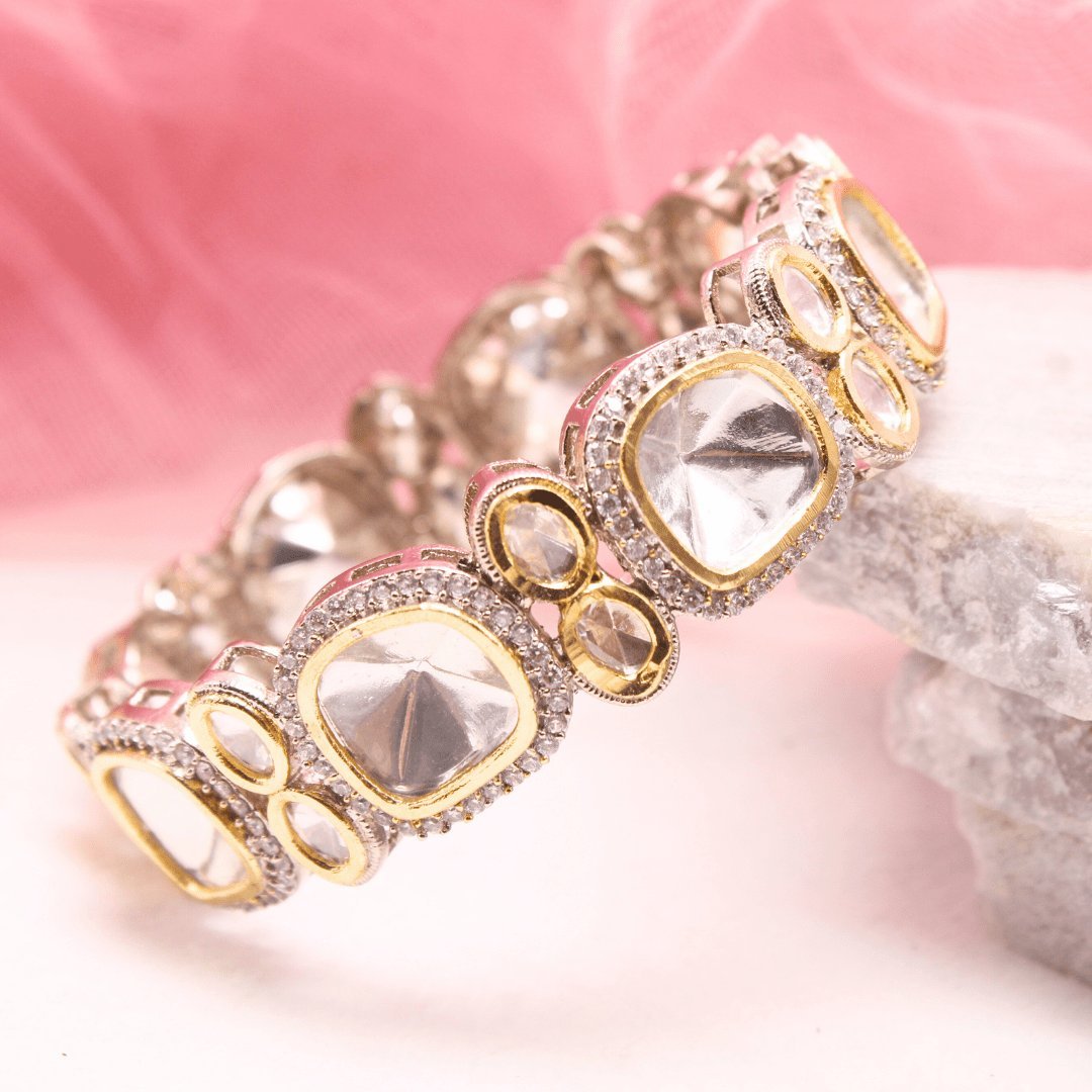 Wedding Jewellery - Big Polki Dual-Tone Kada