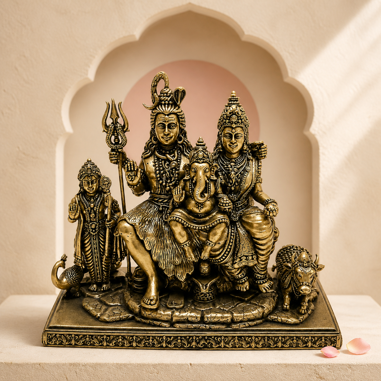 Navraee Shiva Parivar brass idols