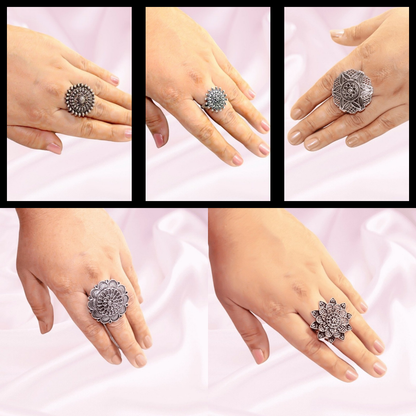 Navraee Festive Ring Stack combo - all 5 statement rings collage