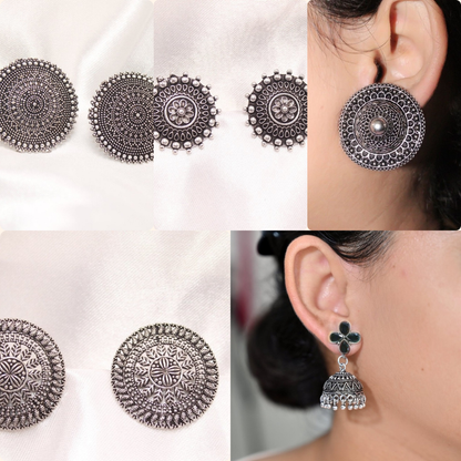 Navraee Festive Earring Combo - all 5 studs and jhumki collage