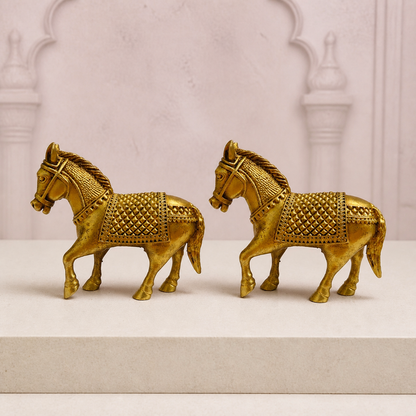 Large Brass Horse Pair — premium product hero