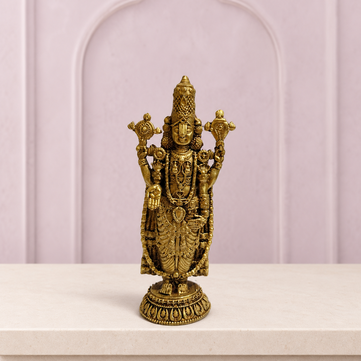 Standing Venkateswara Brass Idol — premium product hero