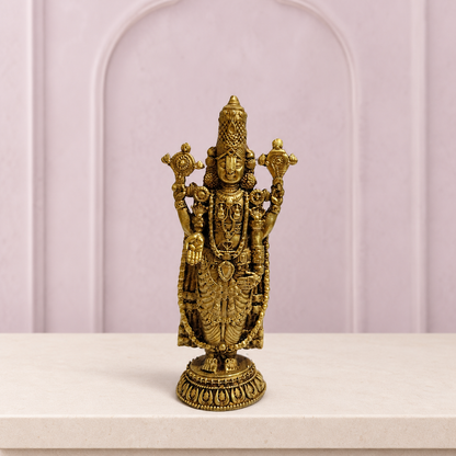 Standing Venkateswara Brass Idol — premium product hero