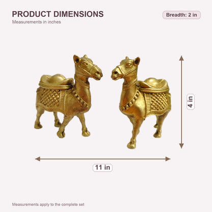 Classic Brass Camel Pair — dimensions