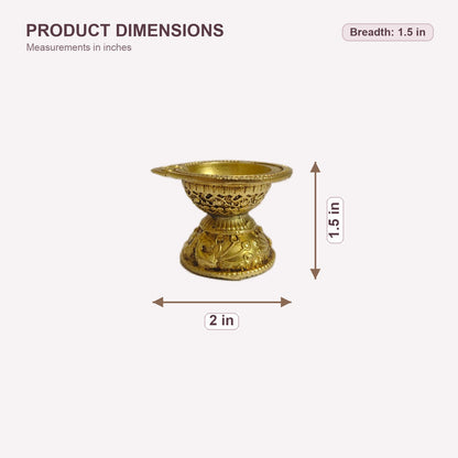 Mini Pedestal Brass Diya — dimensions