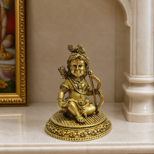 Ram Lalla Brass Idol with Bow and Arrows — realistic live placement