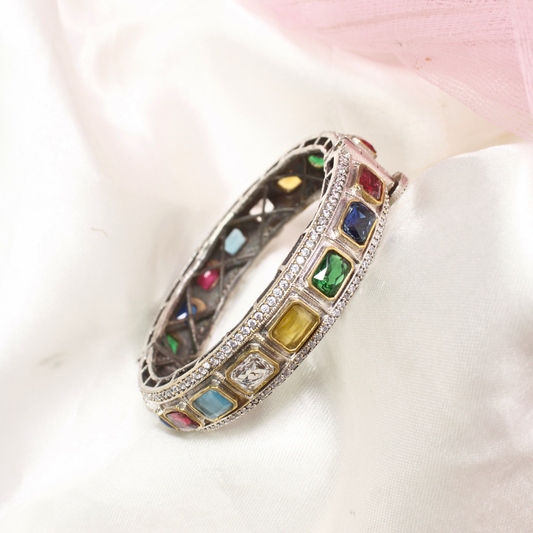 ZIRCON KADA DUAL TONE-MULTI COLOUR-SINGLE KADA