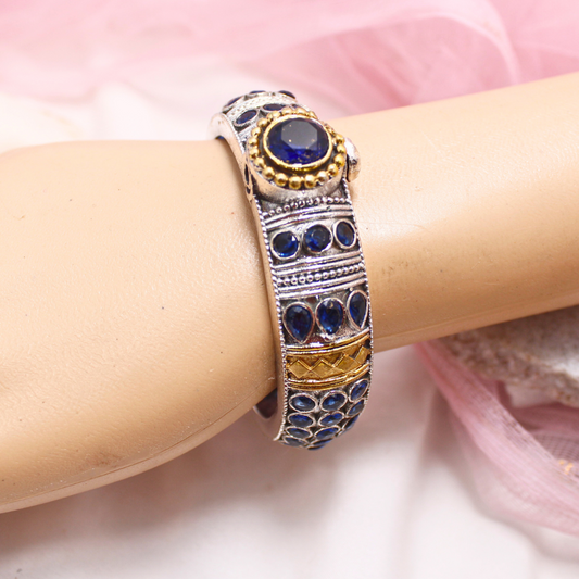 Rajwadi Kada – Vintage Heritage Kada with Traditional Blue Stone