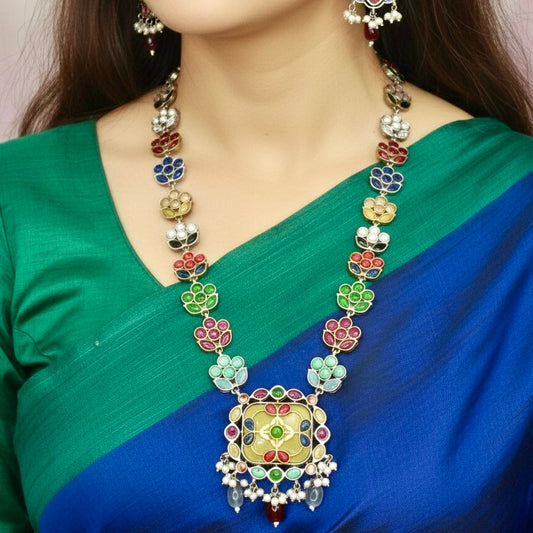 NAVRANG NAGINA LONG NECKLACE-YELLOW