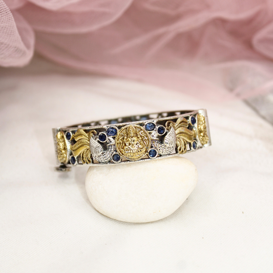 DUAL-TONE ROUND LAXMI  MOR KADA-BLUE