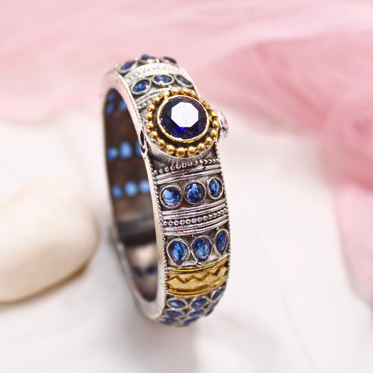 Rajwadi Kada – Vintage Heritage Kada with Traditional Blue Stone