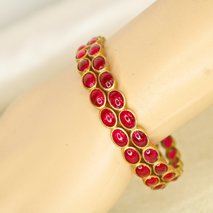 RAJWADI RUBY  (RED) BANGLE -SET OF 2