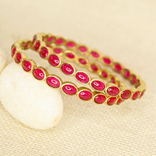 RAJWADI RUBY (RED) BANGLE -SET OF 2