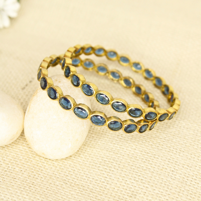 RAJWADI BLUE BANGLE -SET OF 2