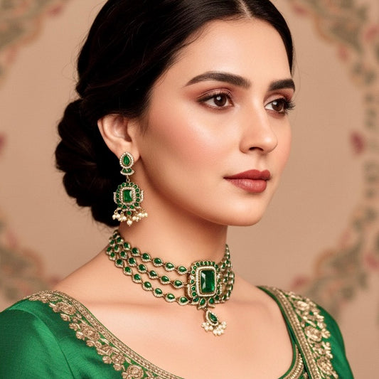 ZHALRA TEEN LADI CHOKER-GREEN