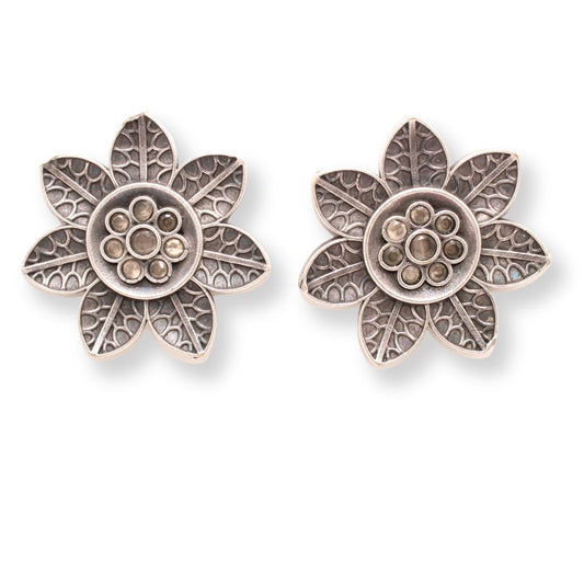 7 LEAVES FLOWER STUD-MAUVE