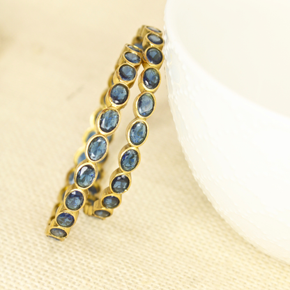 RAJWADI BLUE BANGLE -SET OF 2