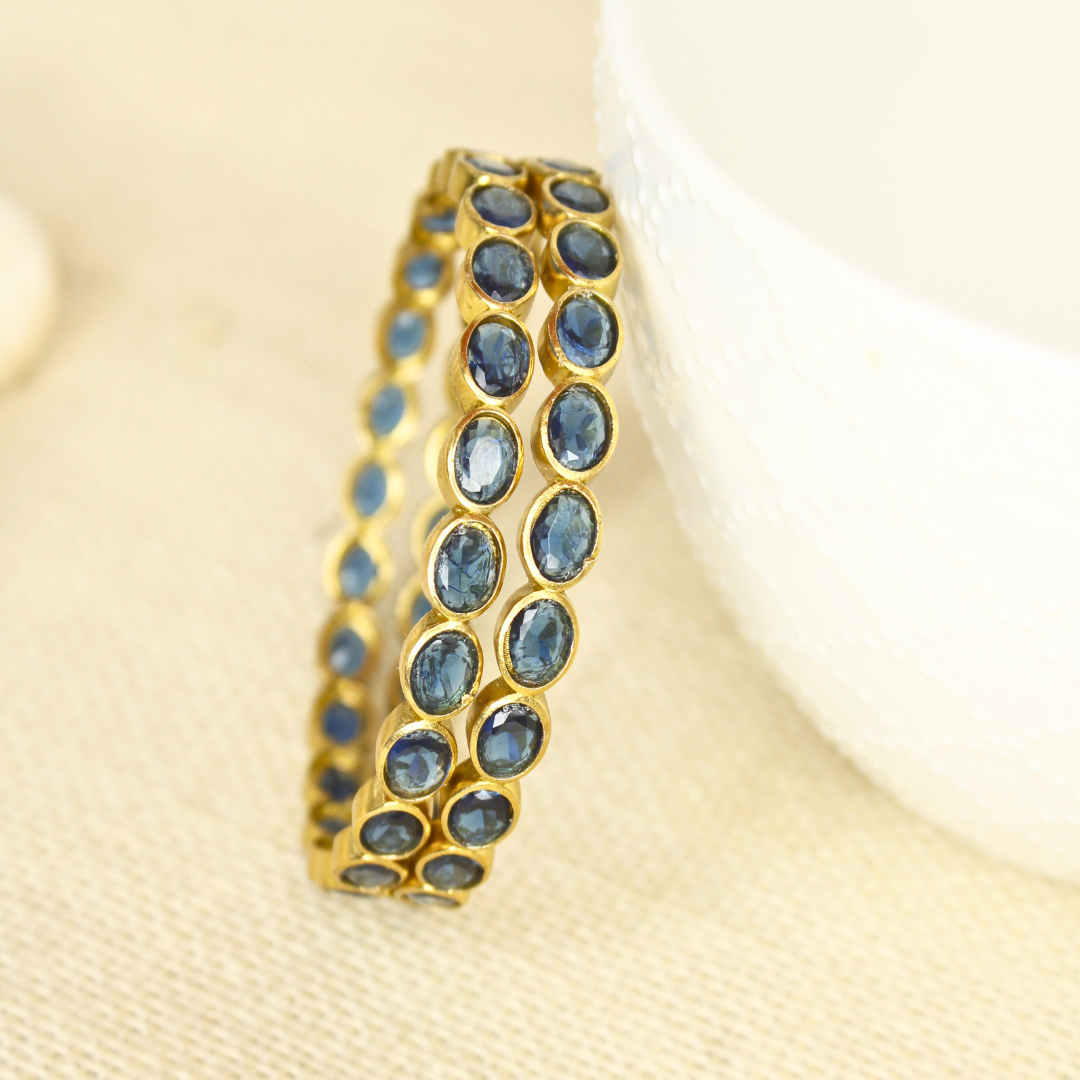 RAJWADI BLUE BANGLE -SET OF 2