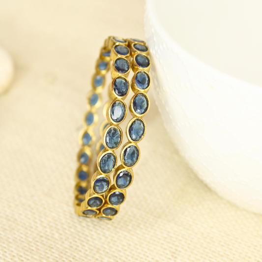 RAJWADI BLUE BANGLE -SET OF 2