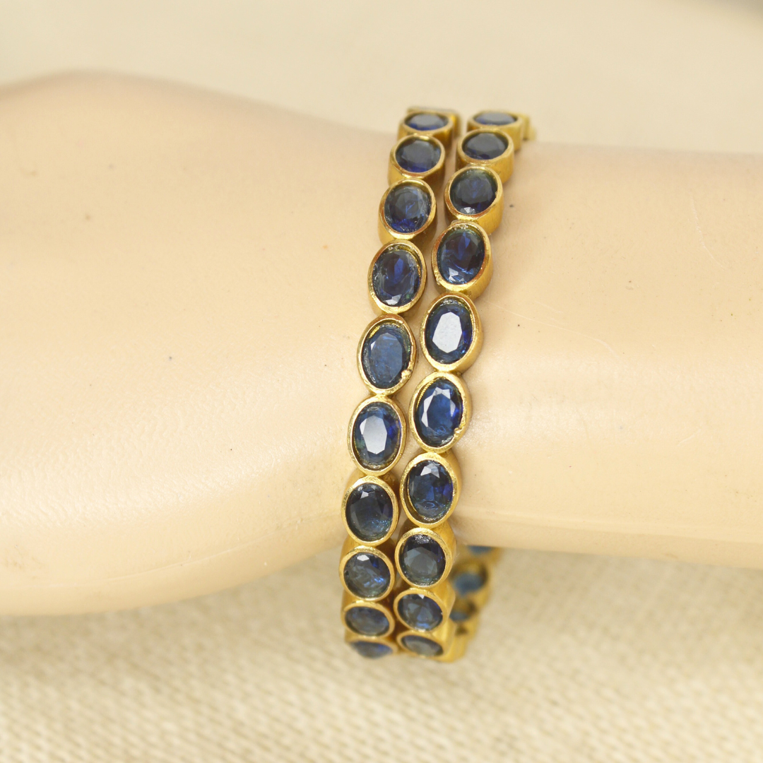 RAJWADI BLUE BANGLE -SET OF 2