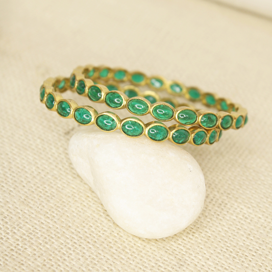 RAJWADI EMERALD (GREEN) BANGLE -SET OF 2